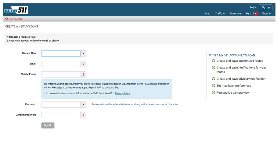Signing up with NB511
